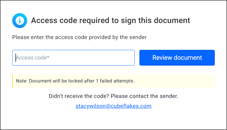 Access code verification