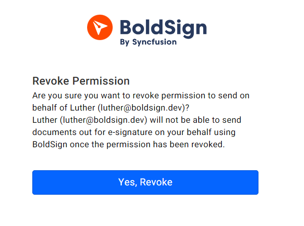 Revoke sender identity permission