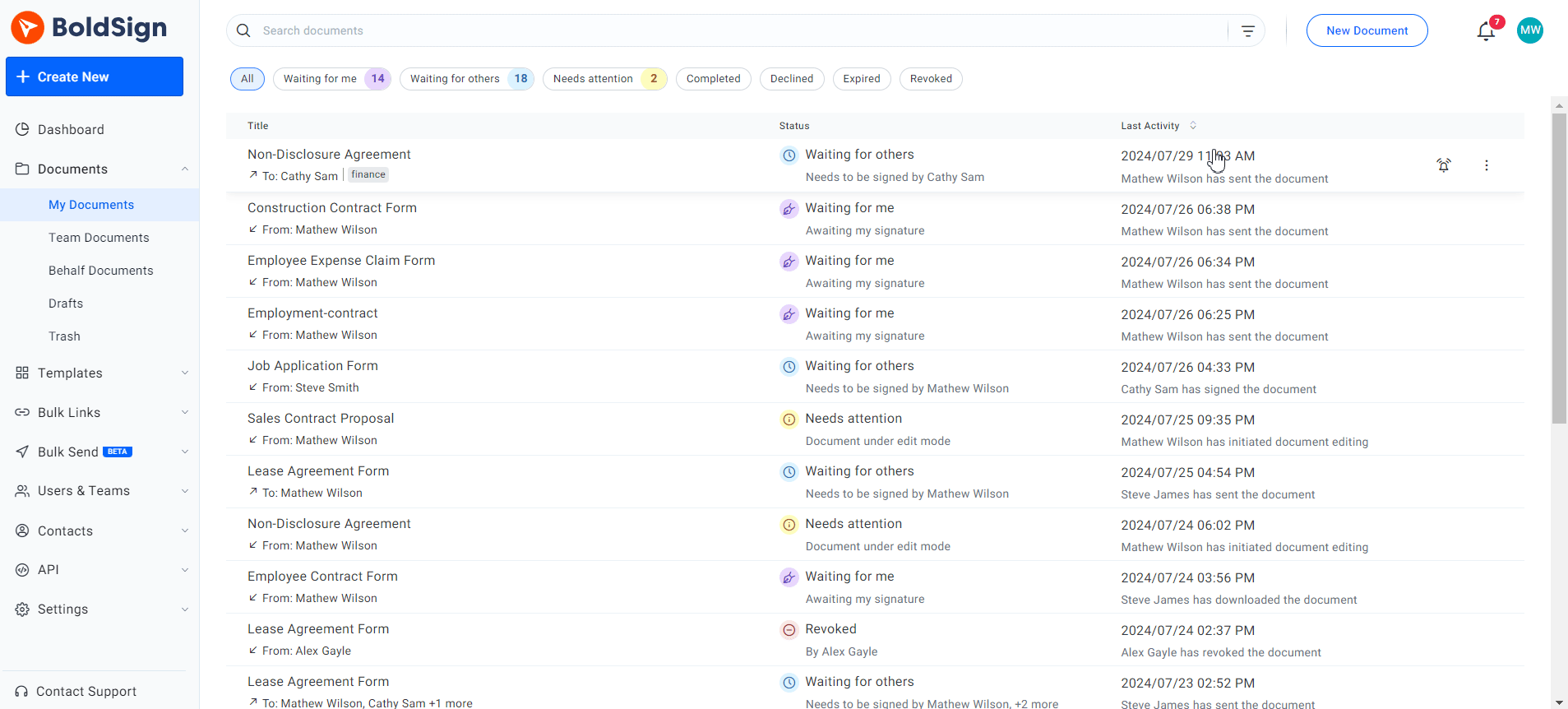 Filter documents based on tags