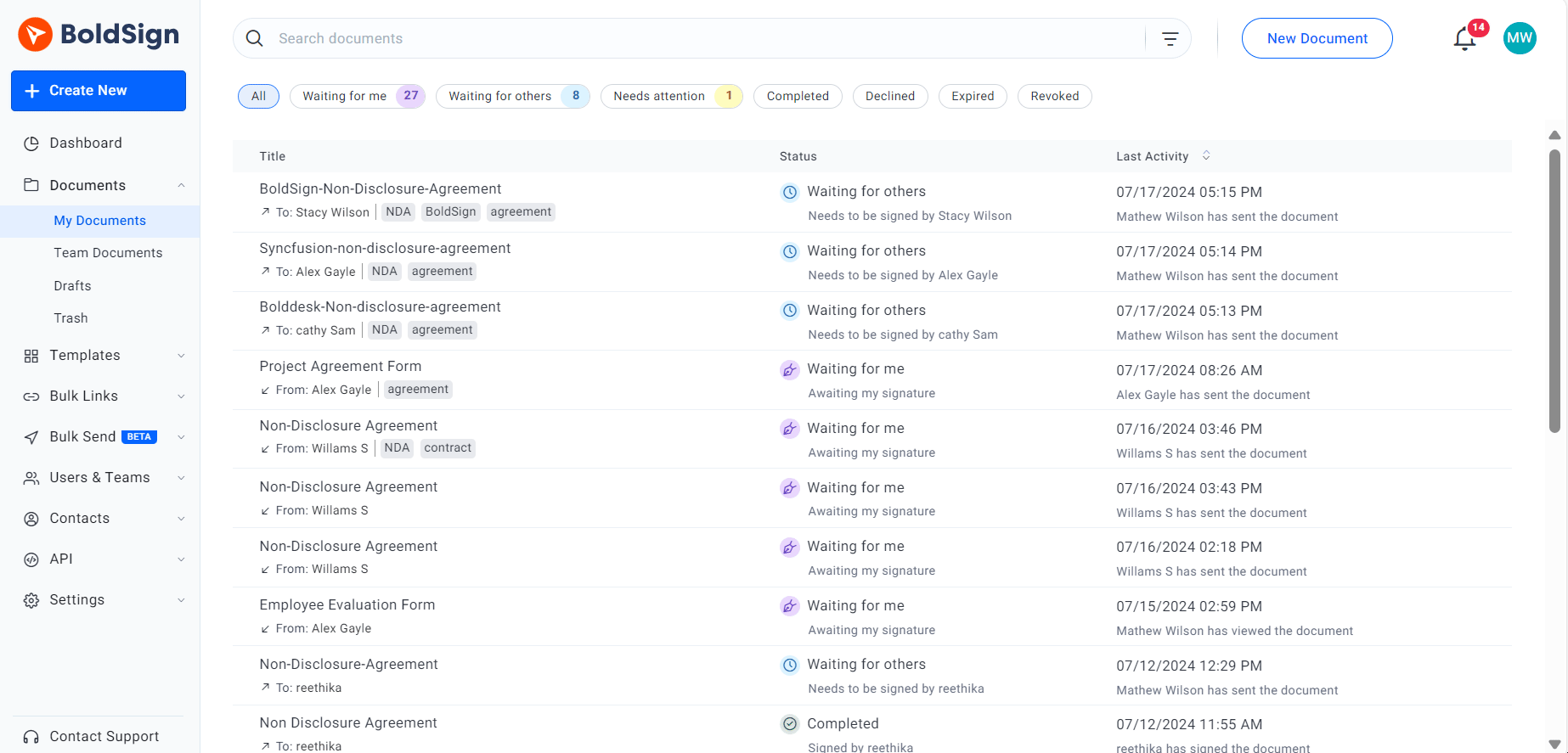Filter documents by multiple tags