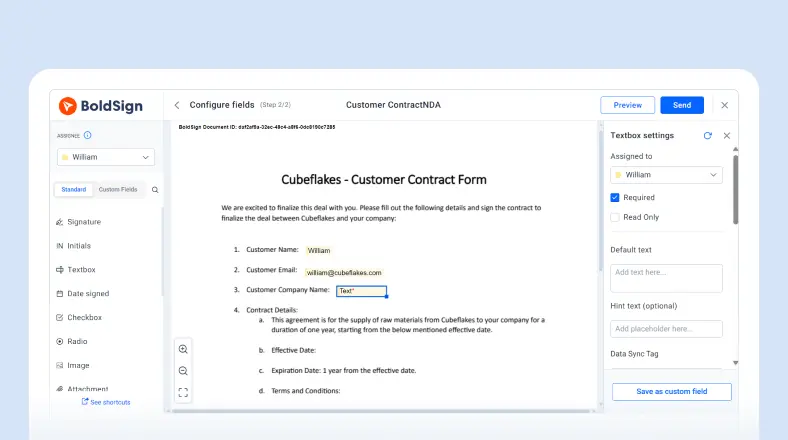 Send a Signature Request with BoldSign