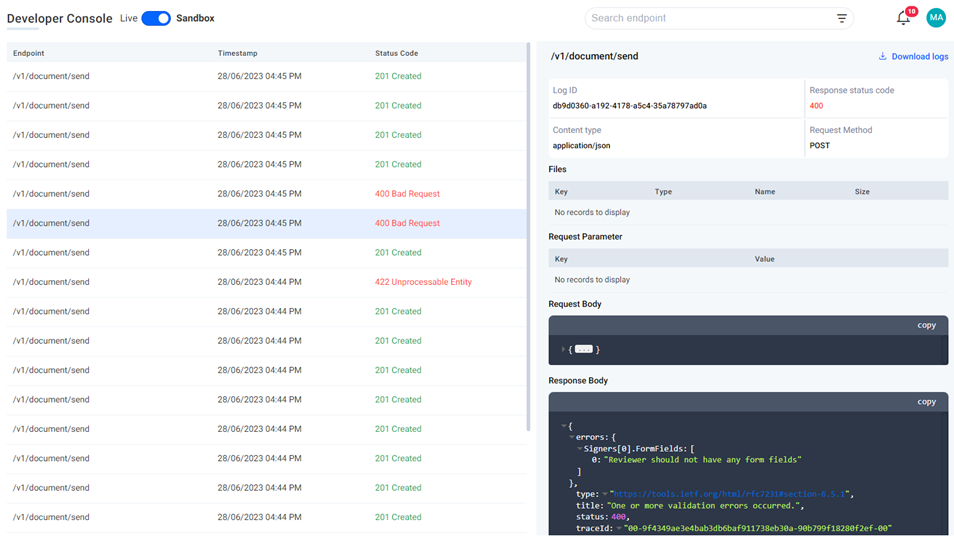 Organized Presentation Developer Console