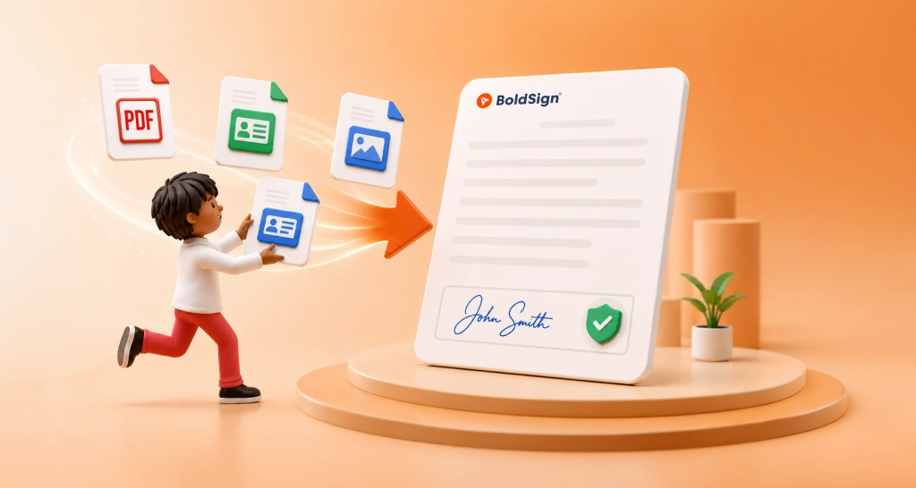 Collecting supporting documents before signing
