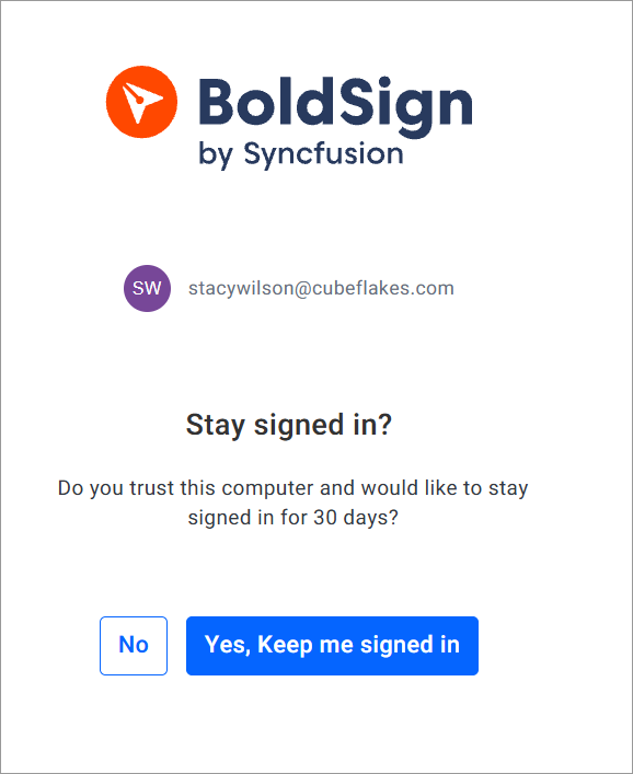 Stay signed in